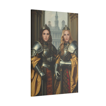 Royal Guardians Sisters | Custom Portrait with Your Photos