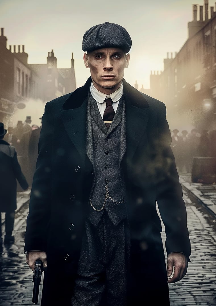 Custom Peaky Blinders style man portrait with your photo