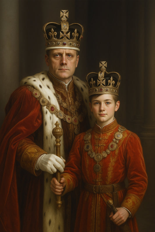 Custom portrait of royal family in fantasy style, personalized gift