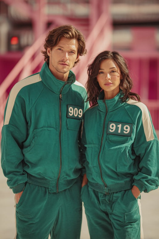 Squid Game couple player custom portrait from photo, vertical style