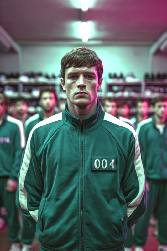 Squid Game male player inspired custom portrait from photo in fantasy style