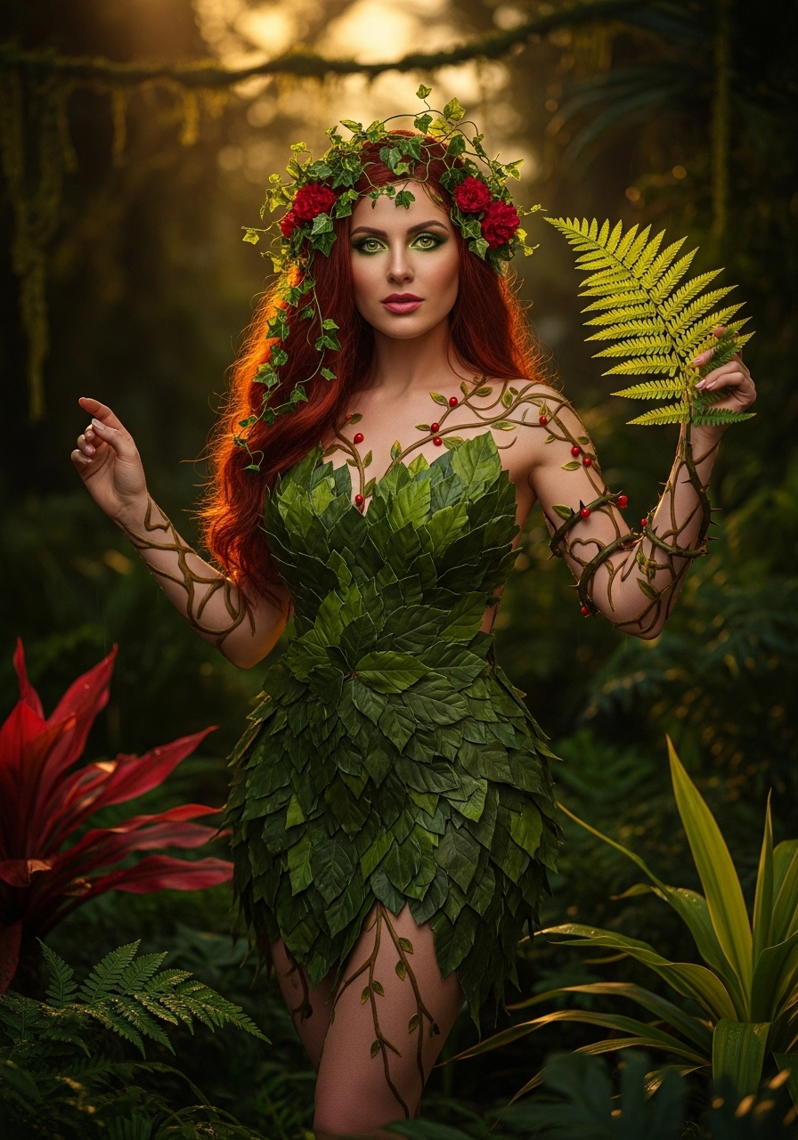 Poison Ivy themed personalized portrait custom portrait from photo, unique style