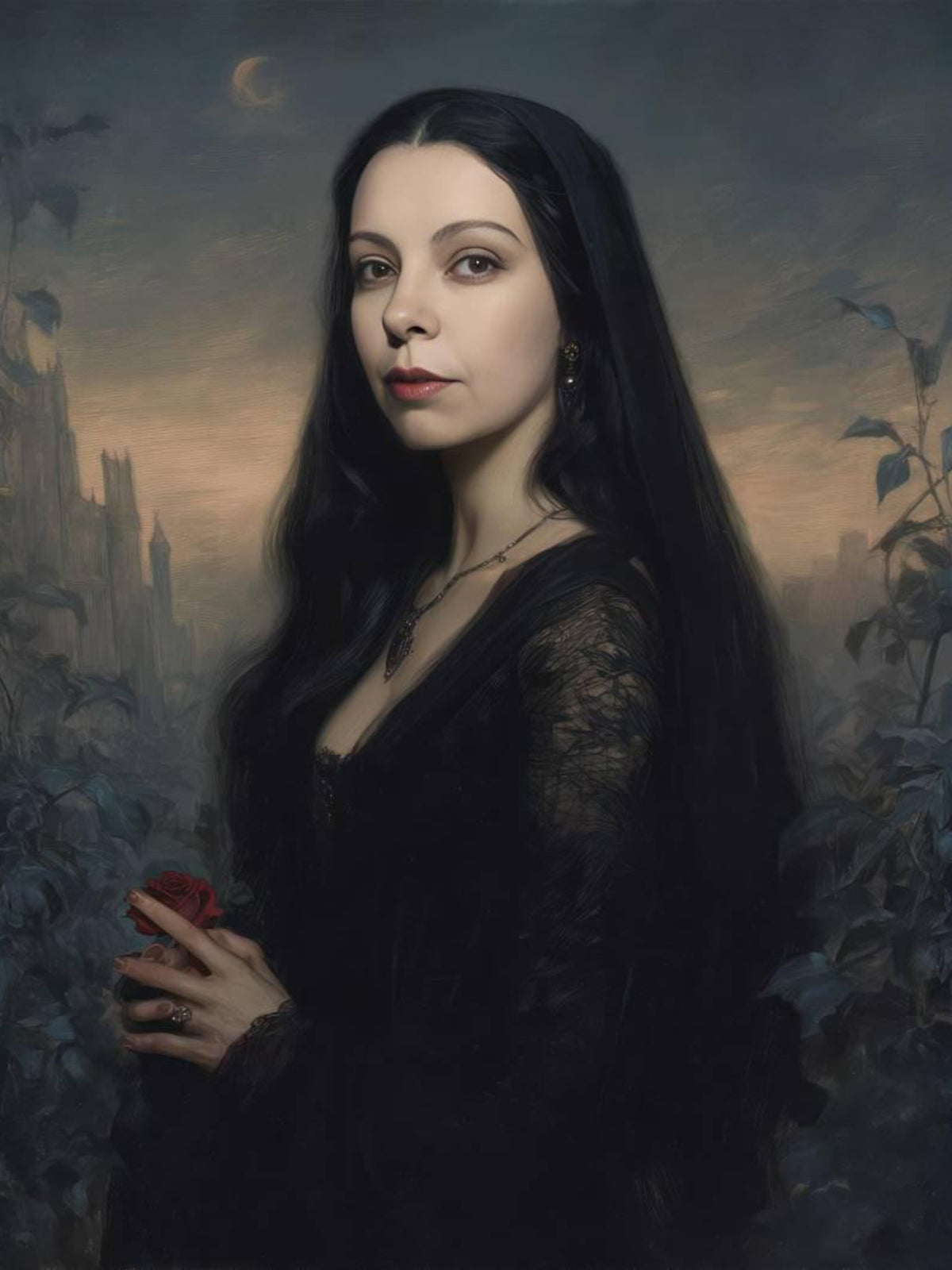 The Witch mystical vertical portrait custom portrait from photo in fantasy style