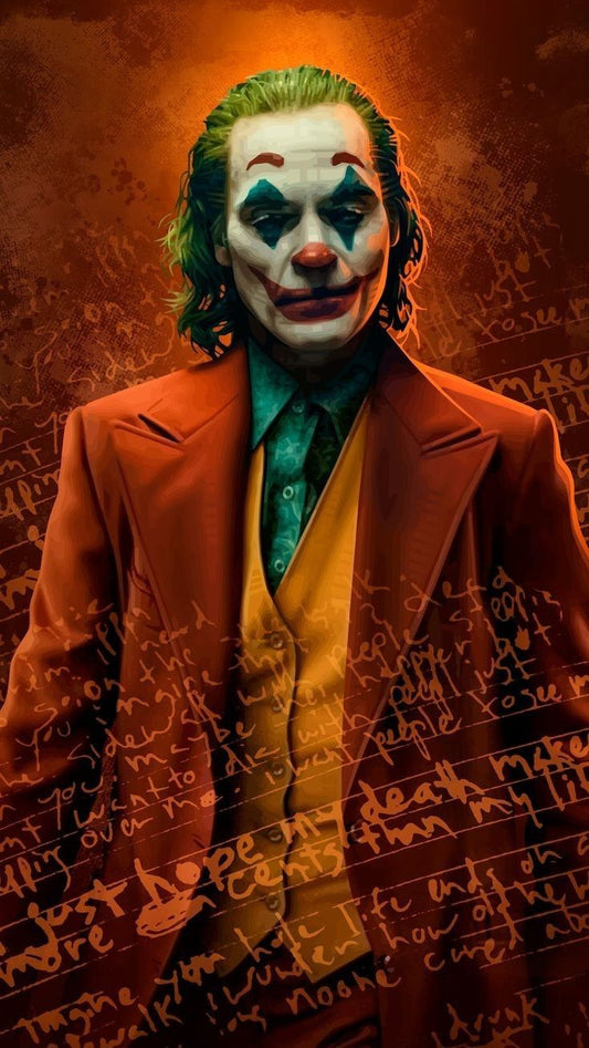 Joker-inspired custom portrait from photo, vertical format, unique style