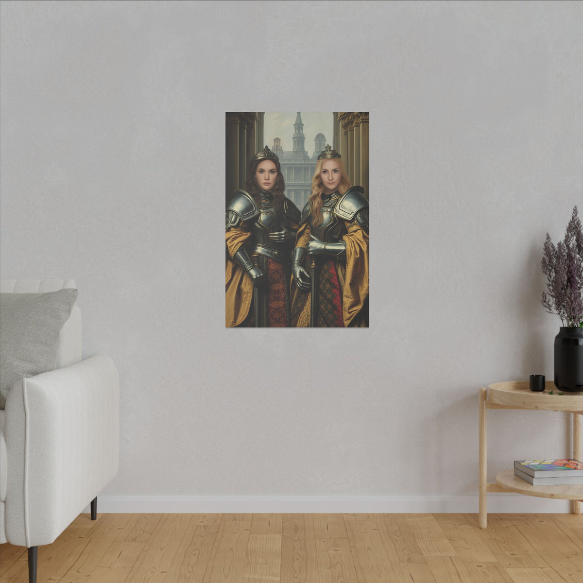 Royal Guardians Sisters | Custom Portrait with Your Photos