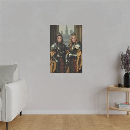 Royal Guardians Sisters | Custom Portrait with Your Photos