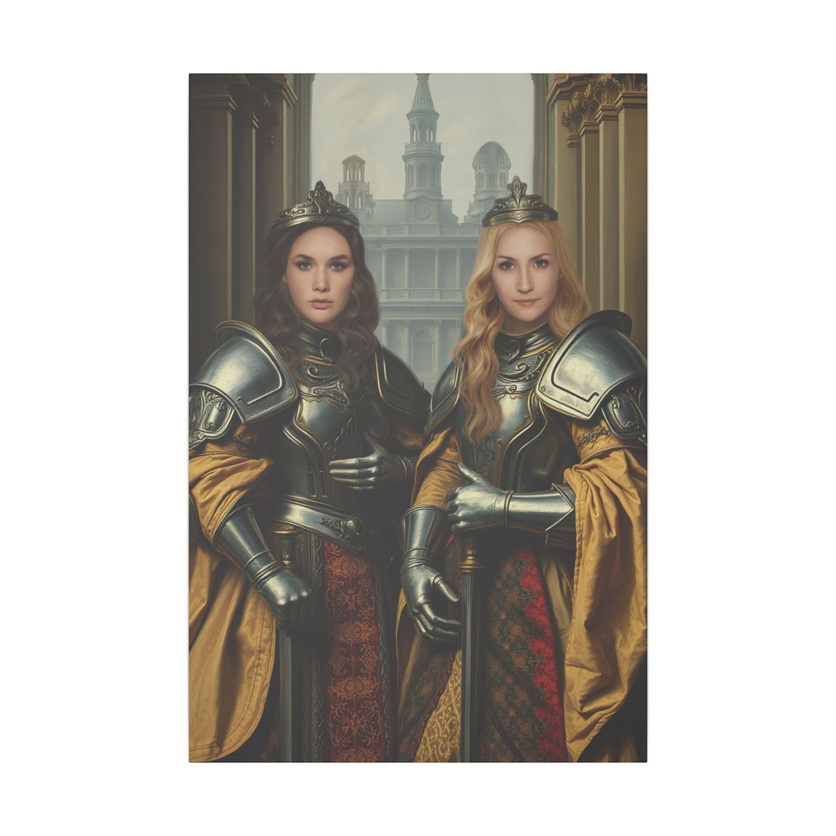 Royal Guardians Sisters | Custom Portrait with Your Photos