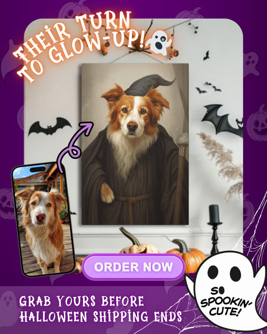 Wizard Dog Portrait | Custom Magical Pet Art from Your Photo