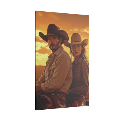 Cowboy Couple Portrait | Personalized Gift with Your Photos