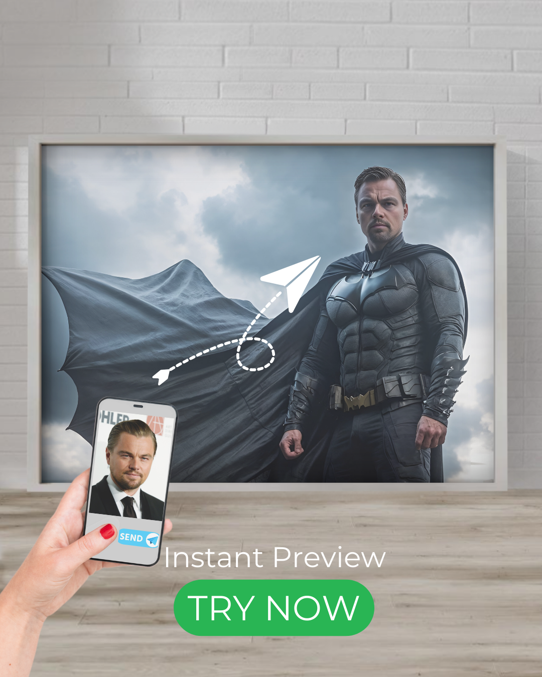 Custom Batman portrait – personalized superhero artwork based on your photo.