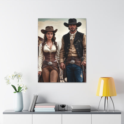 Western Outlaw Duo | Custom Portrait with Your Photos