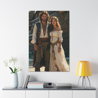 Romantic Pirate Couple | Custom Portrait with Your Photos