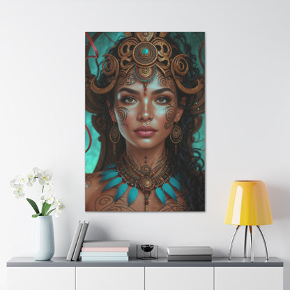 Mystic Aztec Tribal Queen | Custom Portrait with Your Photos