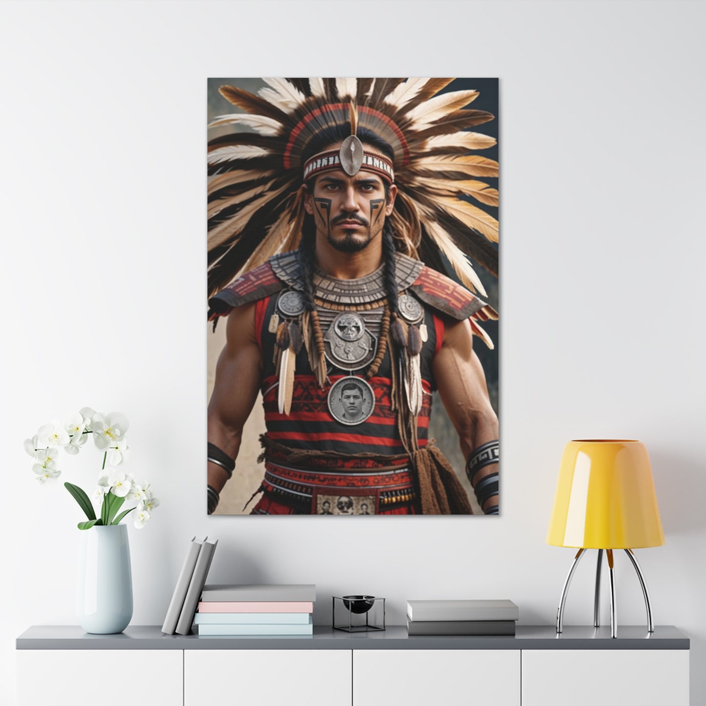 Aztec Warrior Legacy | Custom Portrait with Your Photos