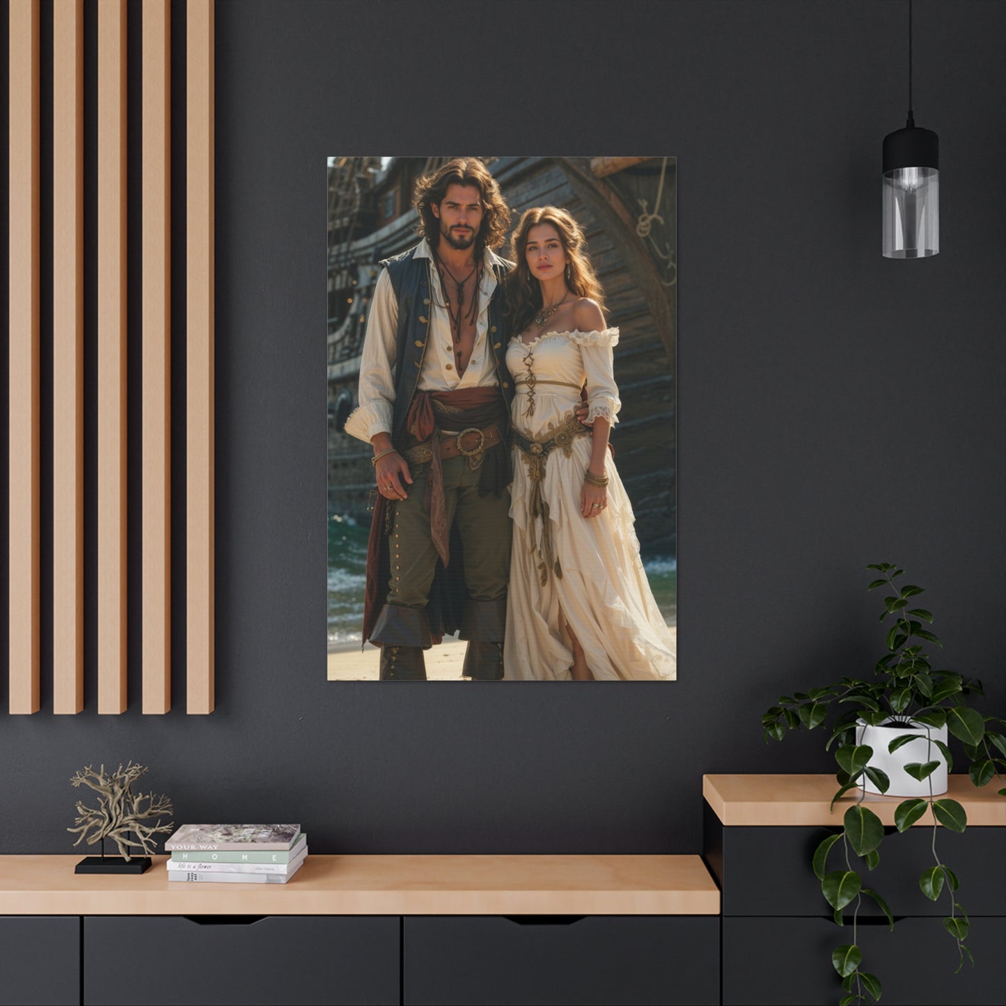 Romantic Pirate Couple | Custom Portrait with Your Photos