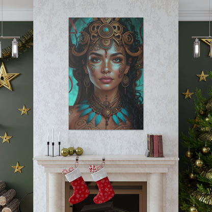Mystic Aztec Tribal Queen | Custom Portrait with Your Photos