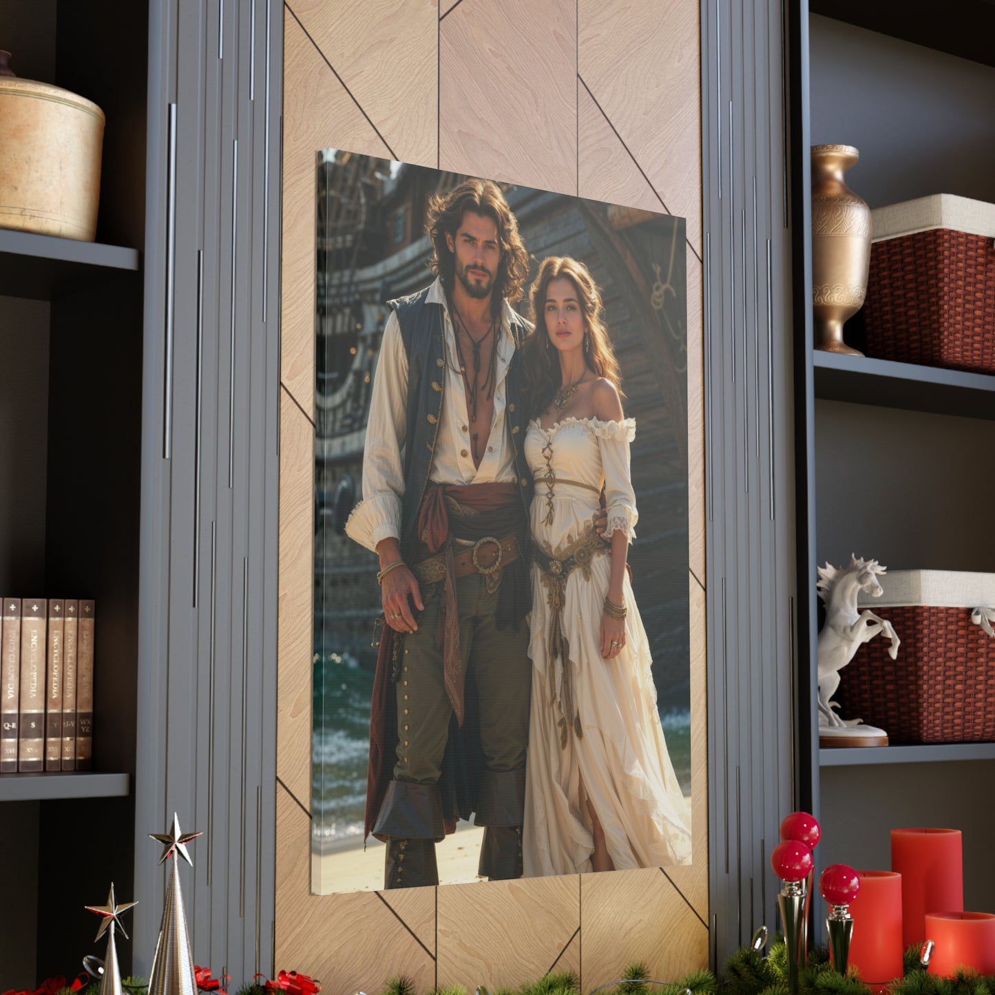Romantic Pirate Couple | Custom Portrait with Your Photos