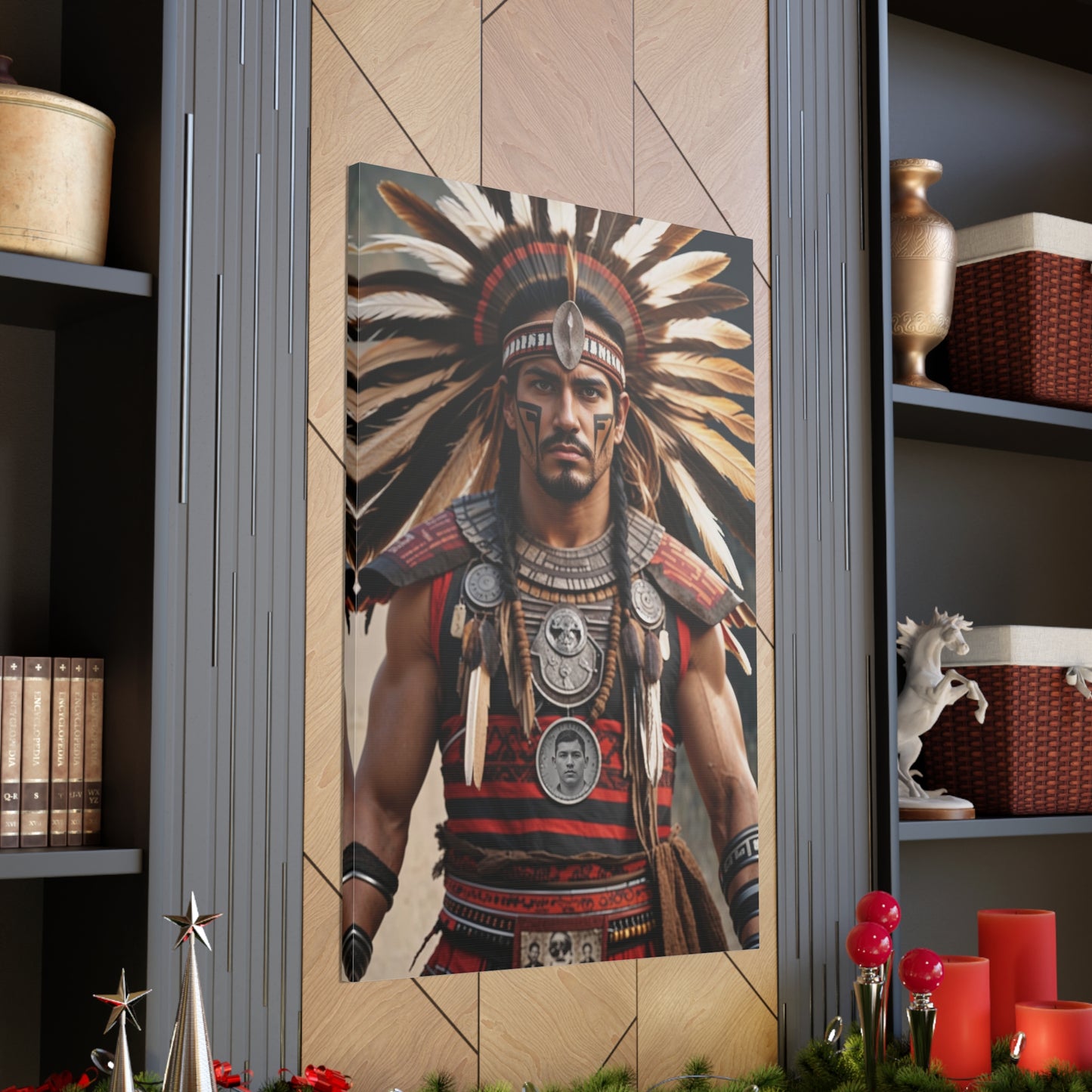 Aztec Warrior Legacy | Custom Portrait with Your Photos