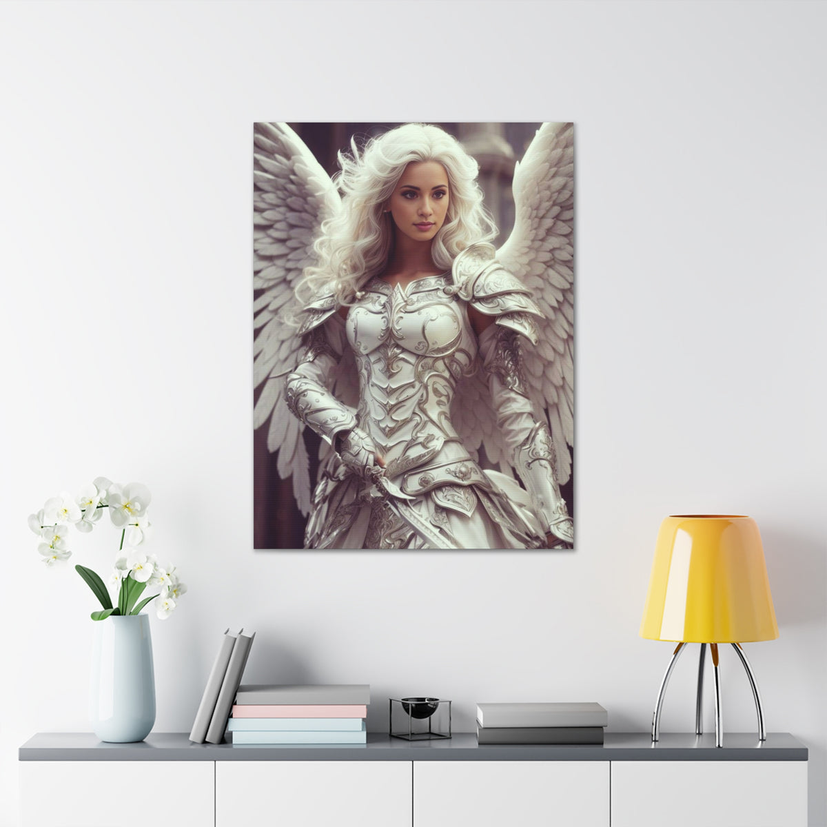 Celestial Guardian Warrior | Custom Portrait with Your Photos