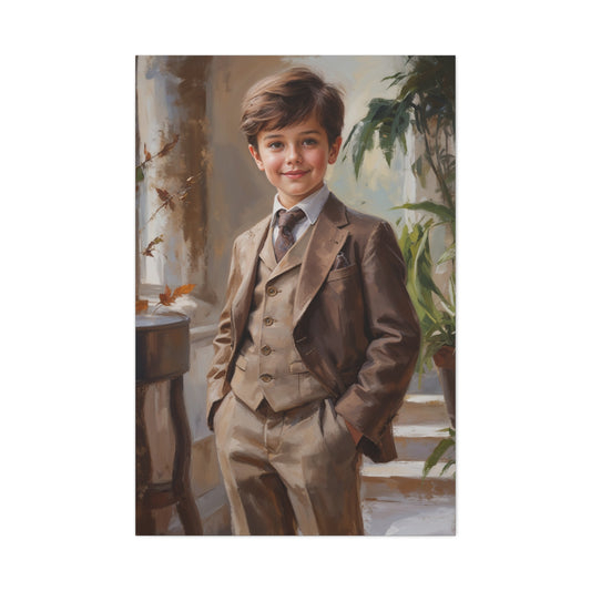 Custom portrait of a young boy in fantasy style, elegant and personalized