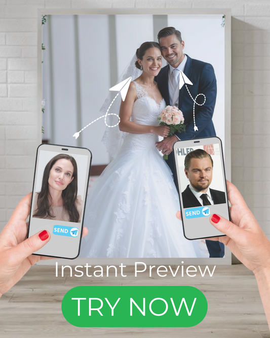 "custom wedding portrait bride and groom romantic art from photo"
