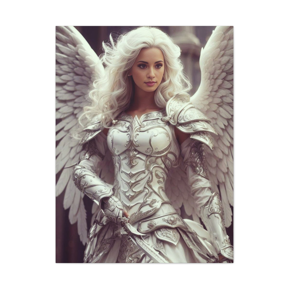Celestial Guardian Warrior | Custom Portrait with Your Photos