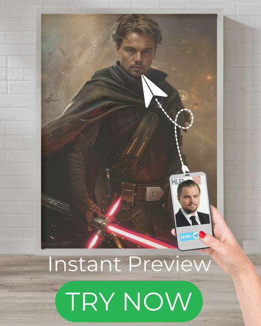 Custom sci-fi warrior portrait – personalized space hero artwork from your photo