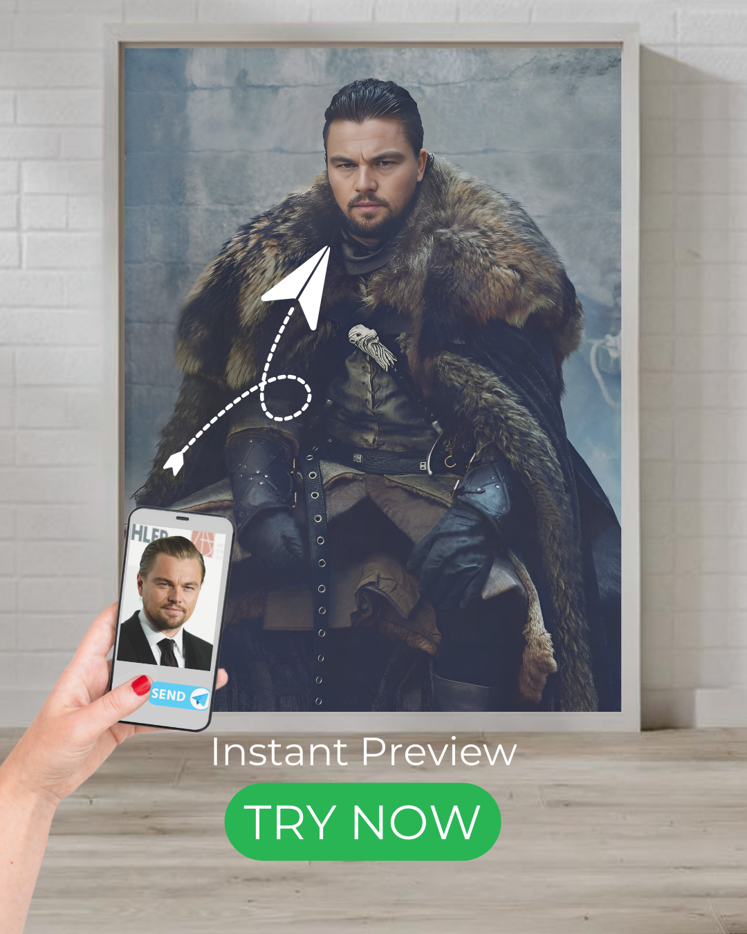 Custom Game of Thrones portrait – personalized medieval fantasy artwork with royal and warrior aesthetics.