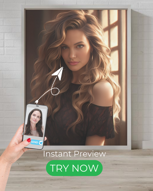 Glamorous Girl Custom Portrait – Personalized Elegant Digital Artwork from Your Photo