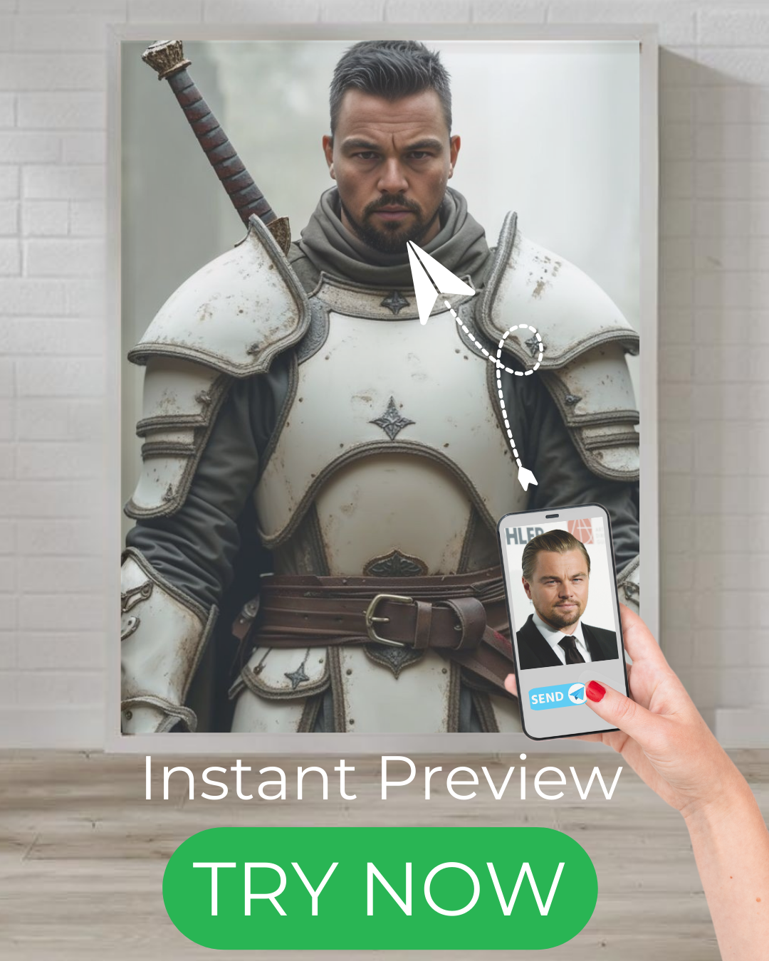 Custom portrait of man in fantasy knight armor.