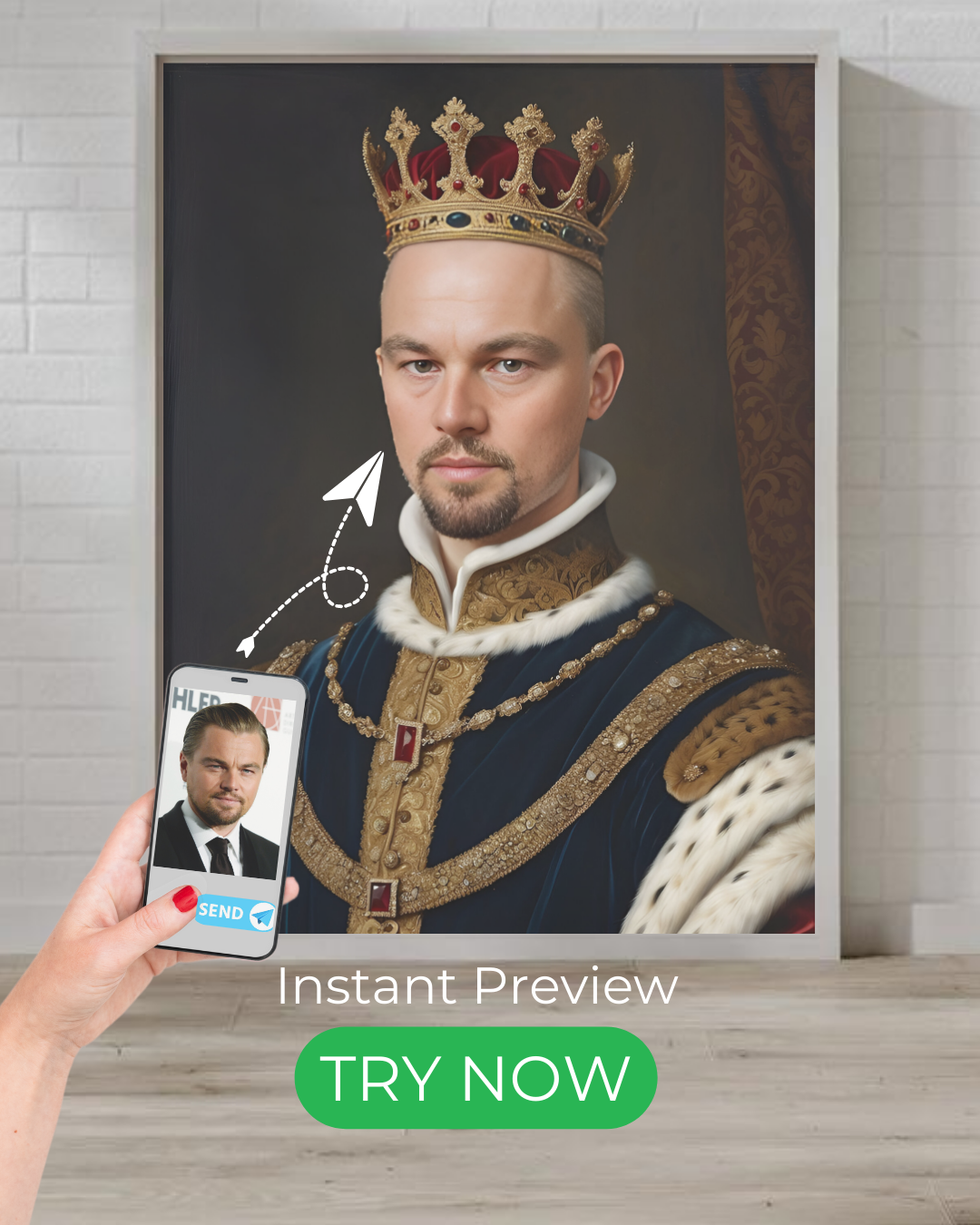 Imperial monarch custom portrait, personalized royal artwork, emperor and empress painting, historical aristocratic art from your photo.