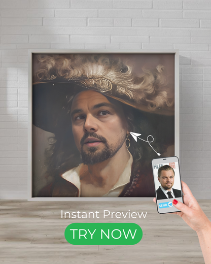 Custom pirate portrait, personalized pirate artwork, pirate captain digital painting, pirate photo transformation, buccaneer portrait, historical pirate gift.