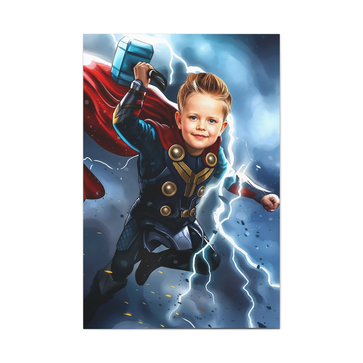 Custom kids superhero portrait – personalized superhero artwork from your photo
