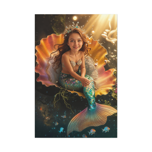Custom mermaid portrait from photo – fantasy ocean artwork
