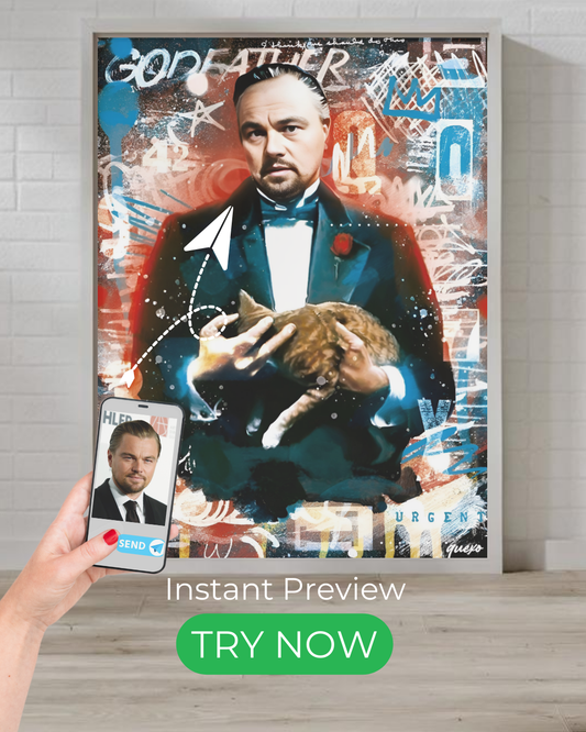 Custom mafia boss portrait from photo – Powerful crime lord artwork, unique personalized gift for him