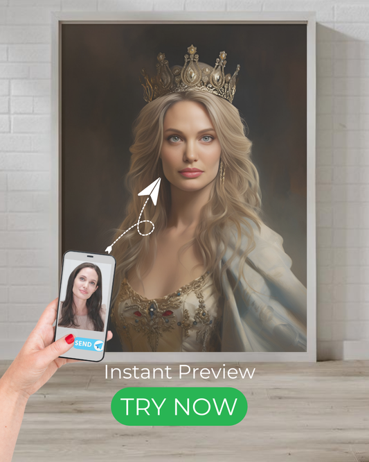 Custom royal queen portrait – personalized regal artwork
