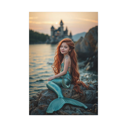 Custom mermaid portrait from your photo, personalized fantasy woman artwork, digital download, unique birthday gift for women.