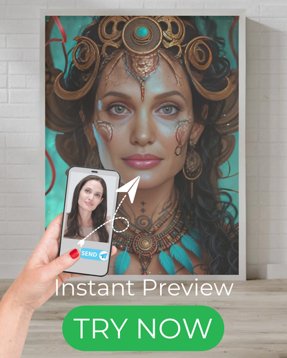 Custom tribal queen portrait – personalized fantasy artwork from your photo