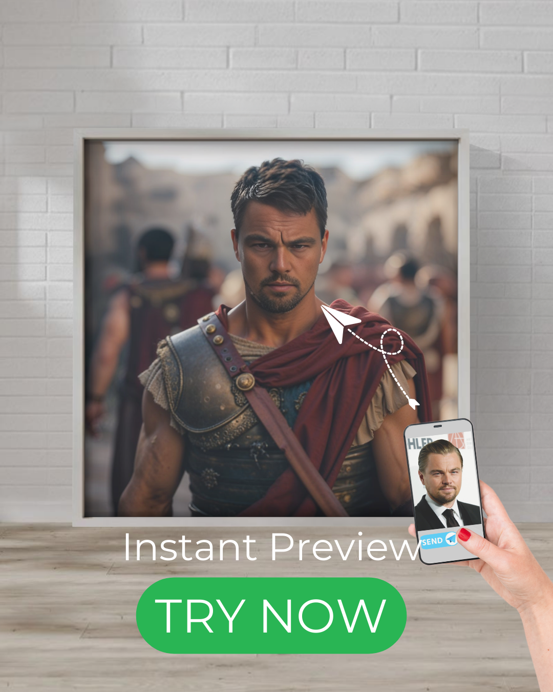 Custom portrait of a man as a Roman warrior centurion, perfect historical gift from a photo


