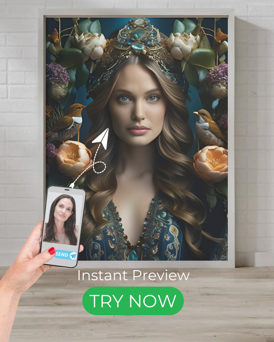Custom regal queen portrait – personalized artwork from your photo