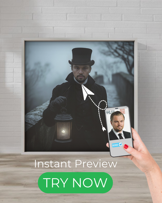 Shadowed gentleman custom portrait, Victorian gothic artwork, mysterious nobleman painting, dark aesthetic historical portrait, vintage-inspired art.