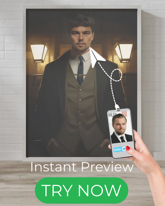 Custom portrait in Peaky Blinders style, personalized artwork from your photo, Thomas Shelby fan gift, Peaky Blinders-themed wall art