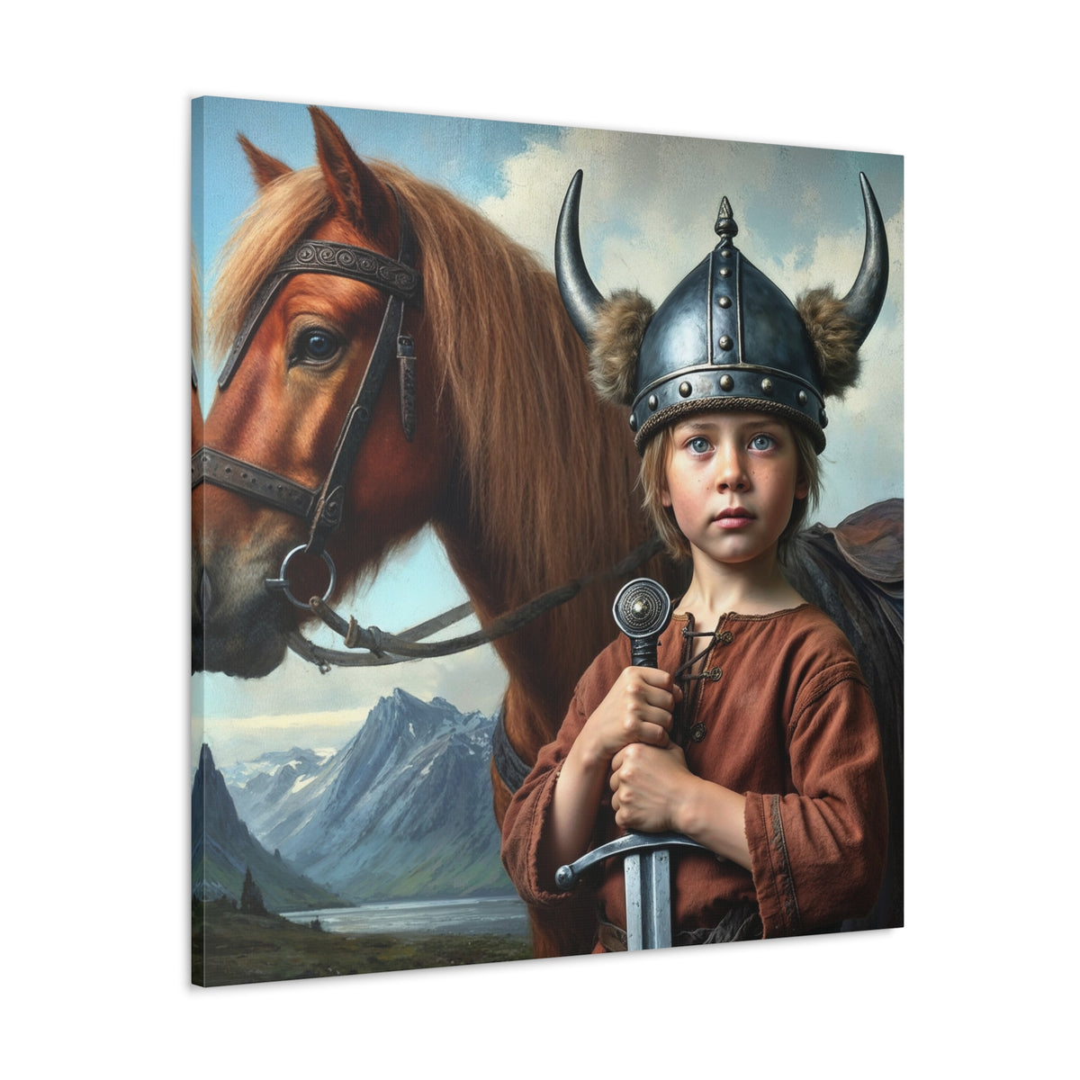The Little Berserker Viking | Custom Portrait with Your Photos