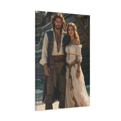 Romantic Pirate Couple | Custom Portrait with Your Photos