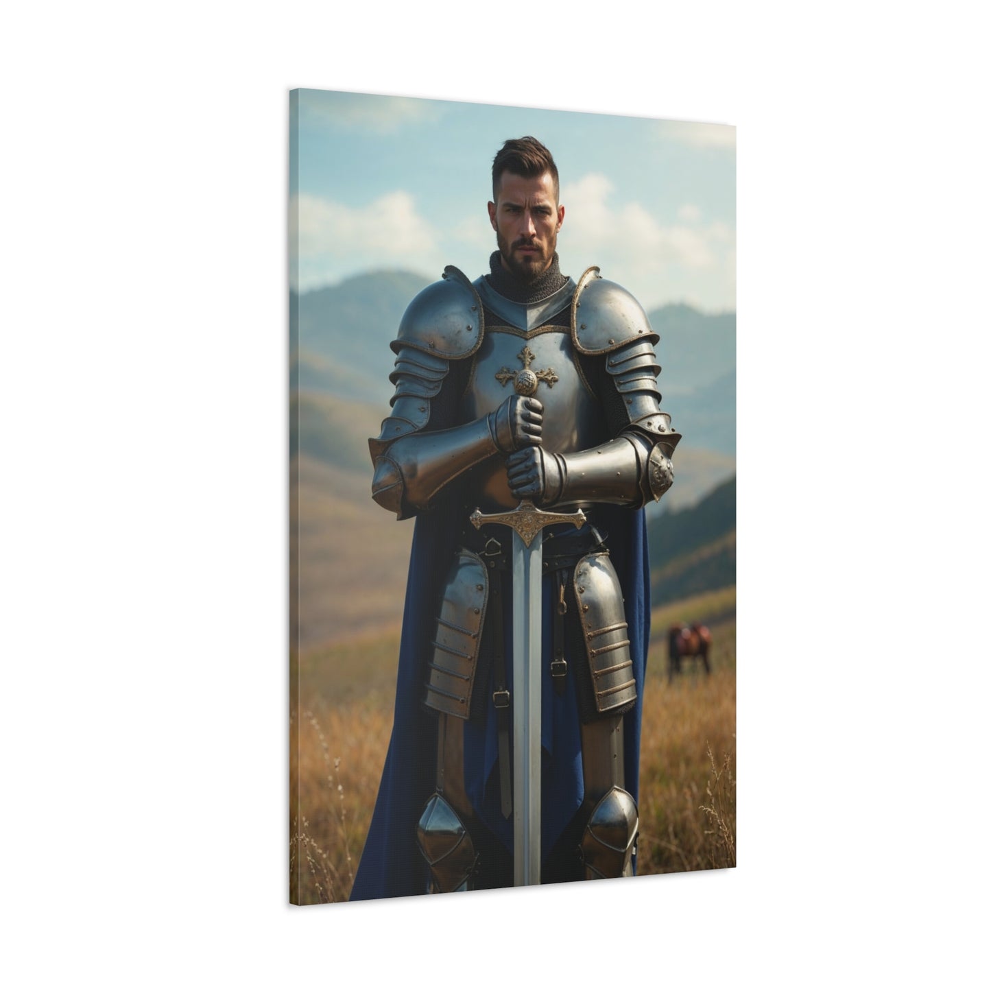 Knightly Man Portrait | Personalized Gift with Your Photos