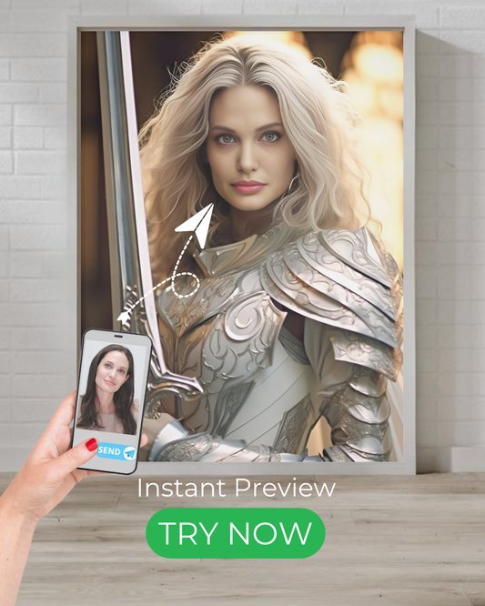 Custom silver knight portrait – personalized medieval fantasy artwork
