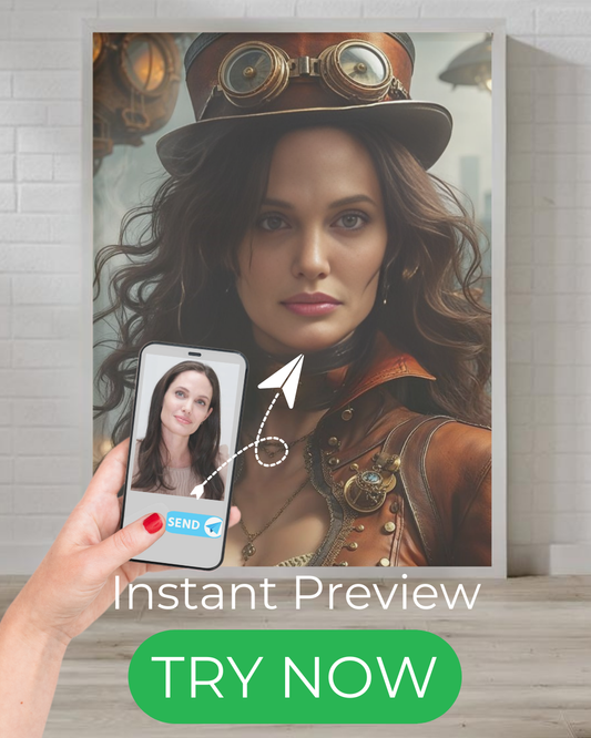 custom portrait, steampunk style woman portrait, unique personalized gift for her