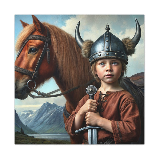 Custom Viking warrior portrait, fierce Norse berserker child with sword, Viking fantasy artwork, historical battle scene, personalized gift.