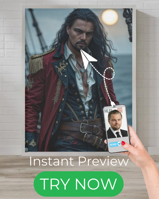 "custom portrait vampire pirate captain fantasy sea artwork based on your photo"
