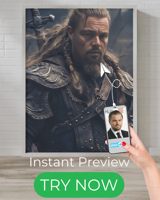 Custom Viking Berserker portrait featuring a fierce Norse warrior in battle-ready armor, inspired by ancient Nordic legends